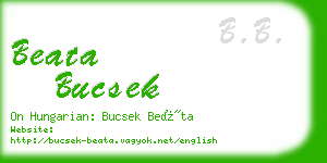 beata bucsek business card